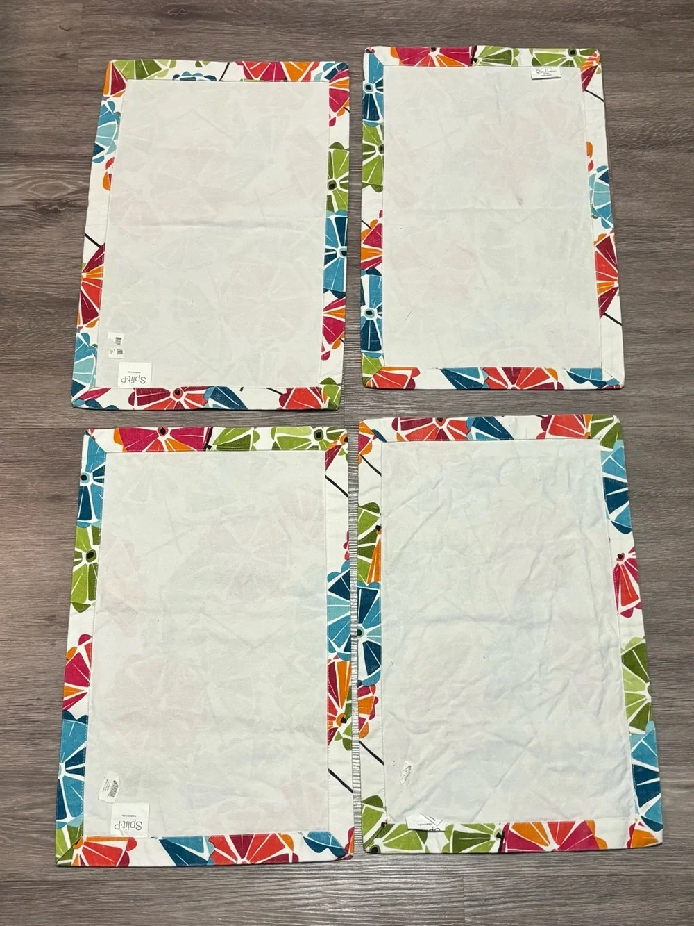Split-P Parasol 100% Cotton Placemats Set of 4 Summer Patio Umbrella  13x19